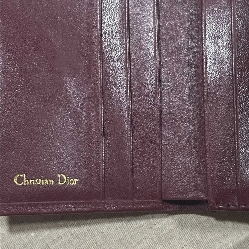 Dior TriFold Burgundy Leather Wallet‎